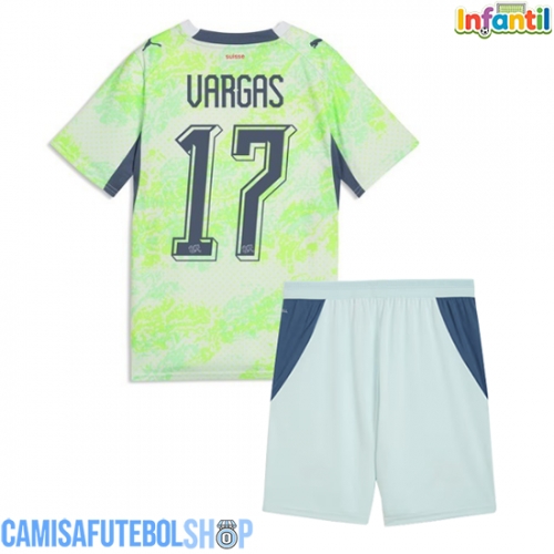 Camisa de time de futebol Suíça Ruben Vargas #17 Replicas 2º Equipamento Infantil Mundo 2026 Manga Curta (+ Calças curtas)